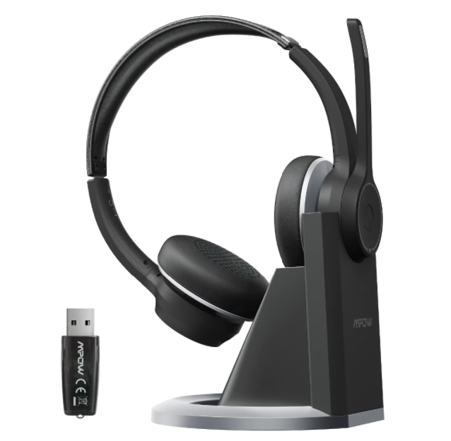 

Беспроводная гарнитура для колл центра Mpow HC5 Pro с базой для зарядки, Bluetooth микрофон для конференции