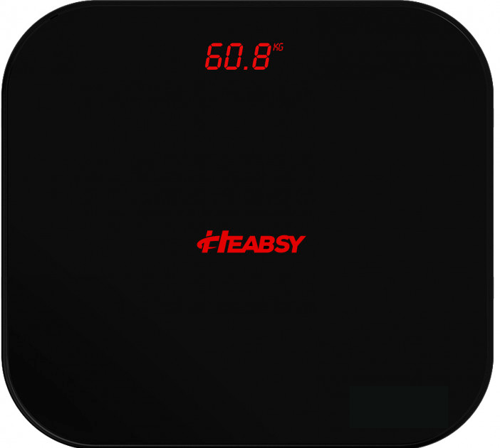 Акция на Весы напольные HEABSY ReStart B20E-LED Black от Rozetka UA