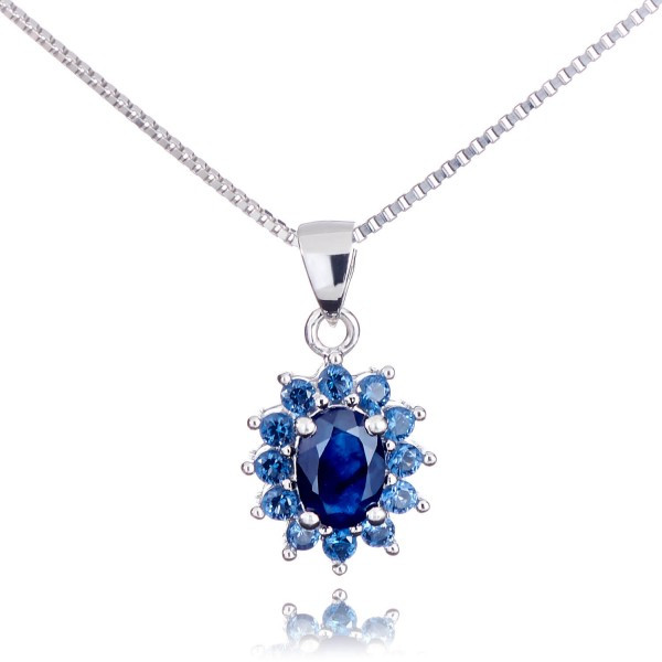 

Серебряное колье Silver925 с сапфиром 1,84 гр