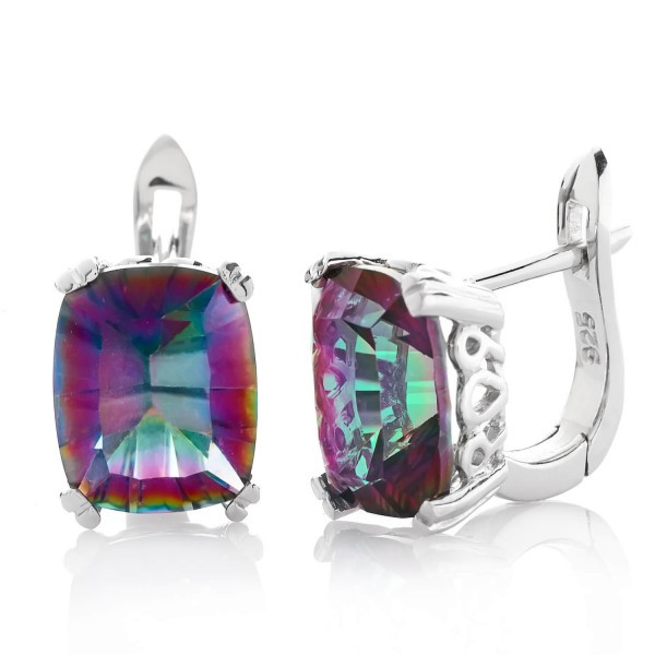 

Серебряные серьги Silver925 с мистик кварцем - радужным 3.74 гр