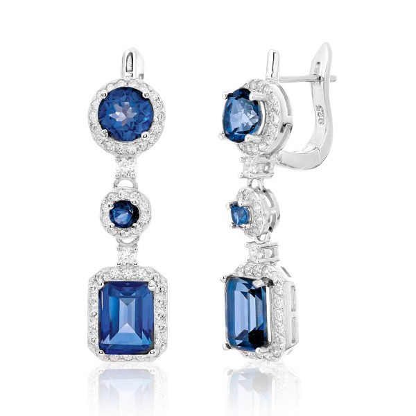 

Серебряные серьги Silver925 с синим мистик кварцем 6,67 гр
