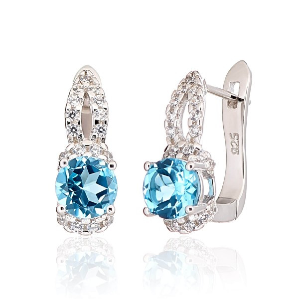 

Серебряные серьги Silver925 с топазом 4,09 гр