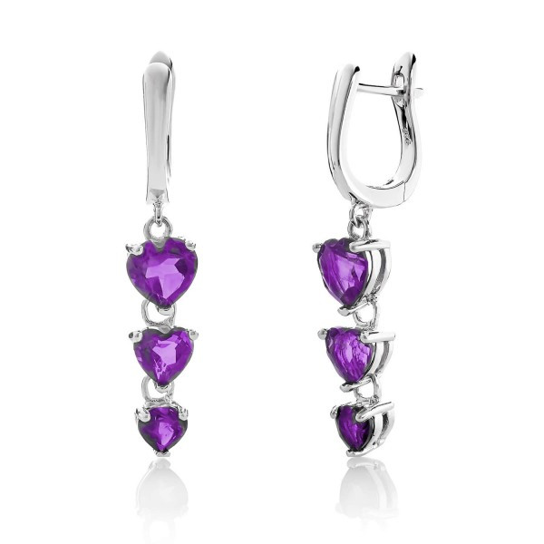 

Серебряные серьги Silver925 с аметистом 5.65 гр