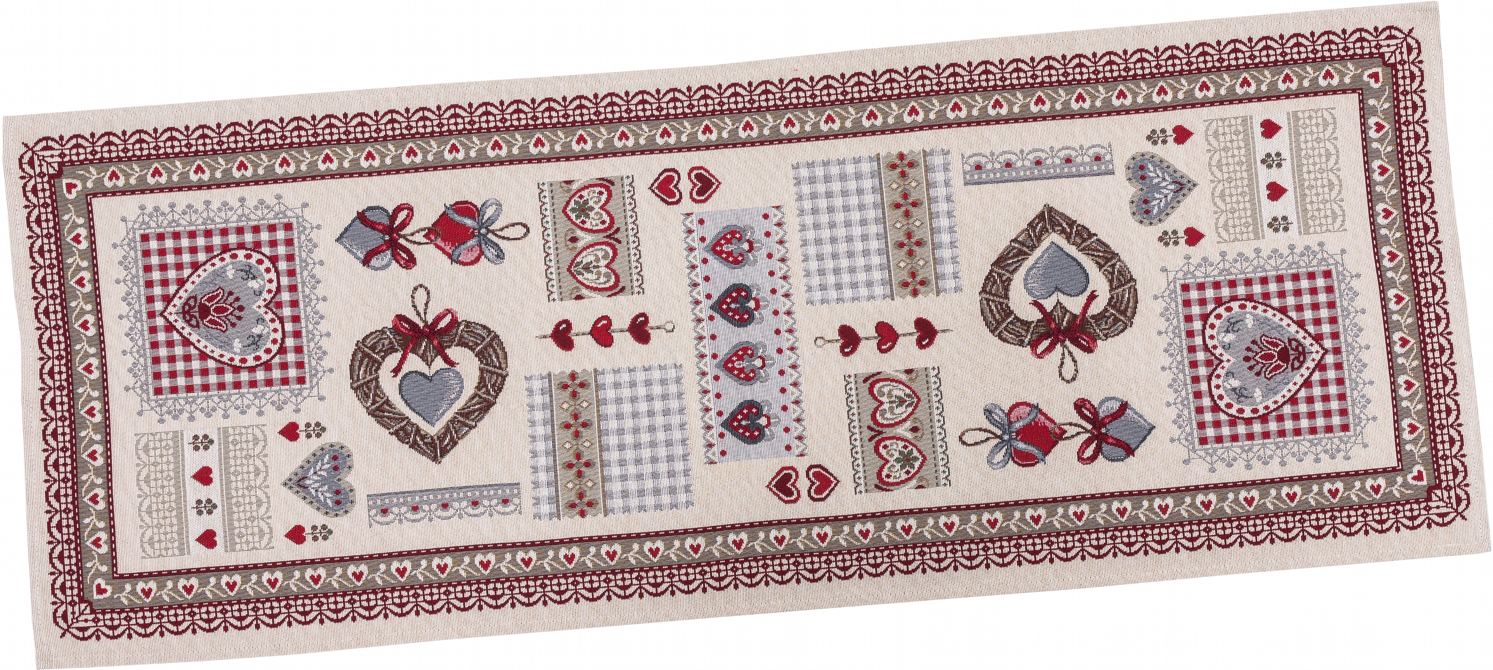 

Дорожка на стол гобеленовая Limaso Кружевные сердца RUNNER-234 45x140 см