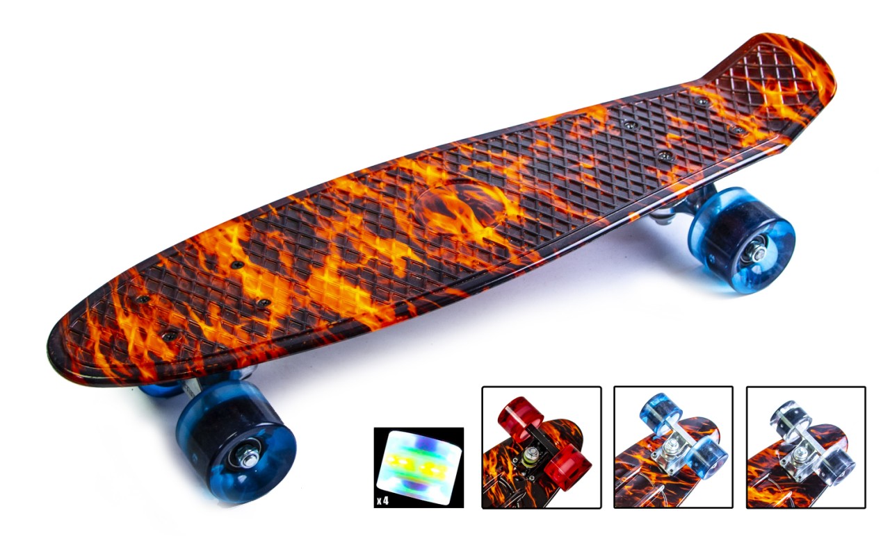 

Скейтборд Пенни борд Penny Board 22 " FIRE Светящиеся колеса (SD Fire)
