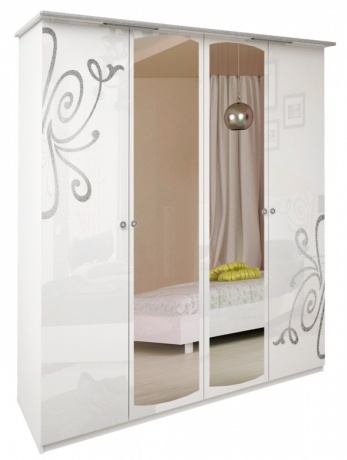 

Шкаф MiroMark Богема 4Дз 184х212,5х63 белый глянец