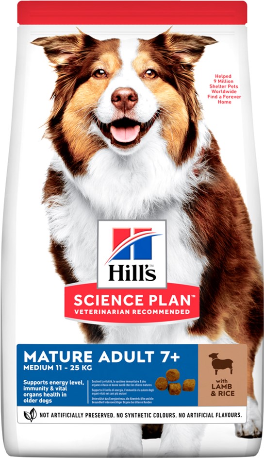 

Сухой корм для пожилых собак средних пород Hill's Science Plan Medium Mature Adult 7+ Lamb & Rice с ягненком и рисом - 14 кг
