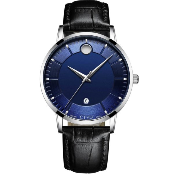 

Часы мужские CIVO 8077C | Genuine Leather Watch Band Blue