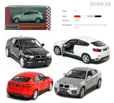 

Машинка BMW X6, металл, инерция, 1:38, в коробке 16х8х7см (KT5336W)