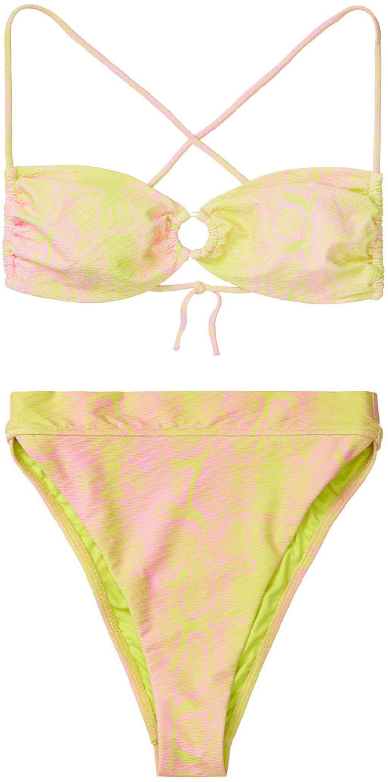 

Раздельный купальник женский Victoria's Secret 548333661 S/XS Желтый/Розовый