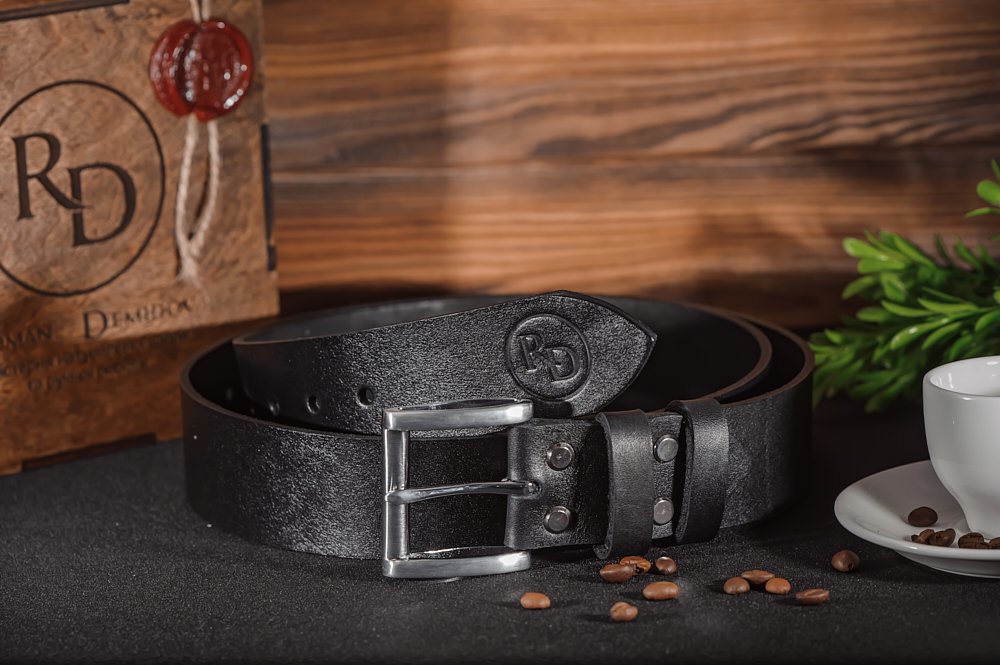 

Ремeнь кожаный Rd Mod11b Черный 150 см + аппретура USA