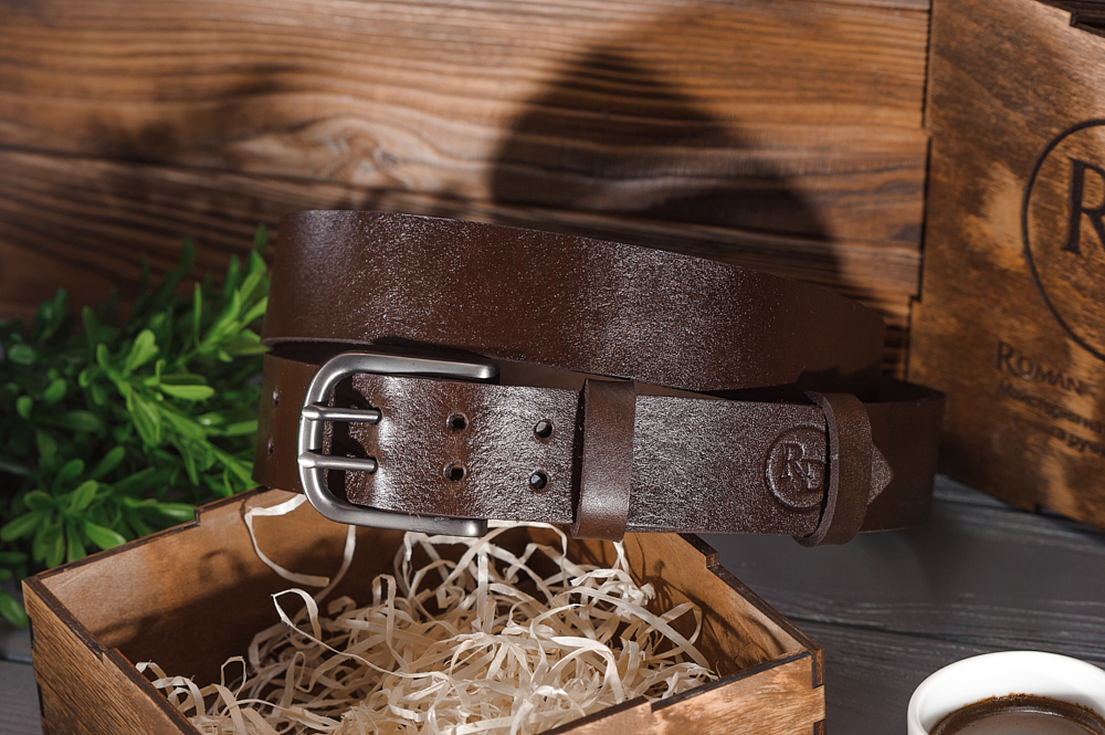 

Ремeнь кожаный Rd Mod21k Коричневый 120 см + аппретура USA