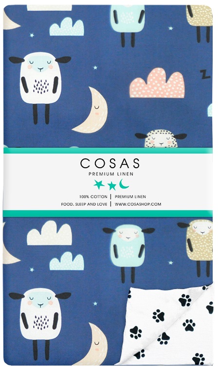 

Пододеяльник Cosas Sheep Sleep Dblue Paws 110х140
