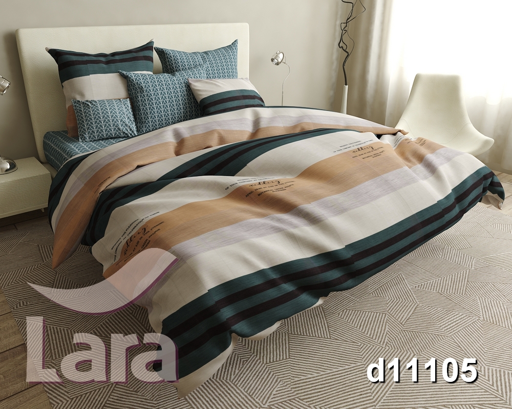 

Постельное белье LARA бязь d11105e евро 4 наволочки в комплекте