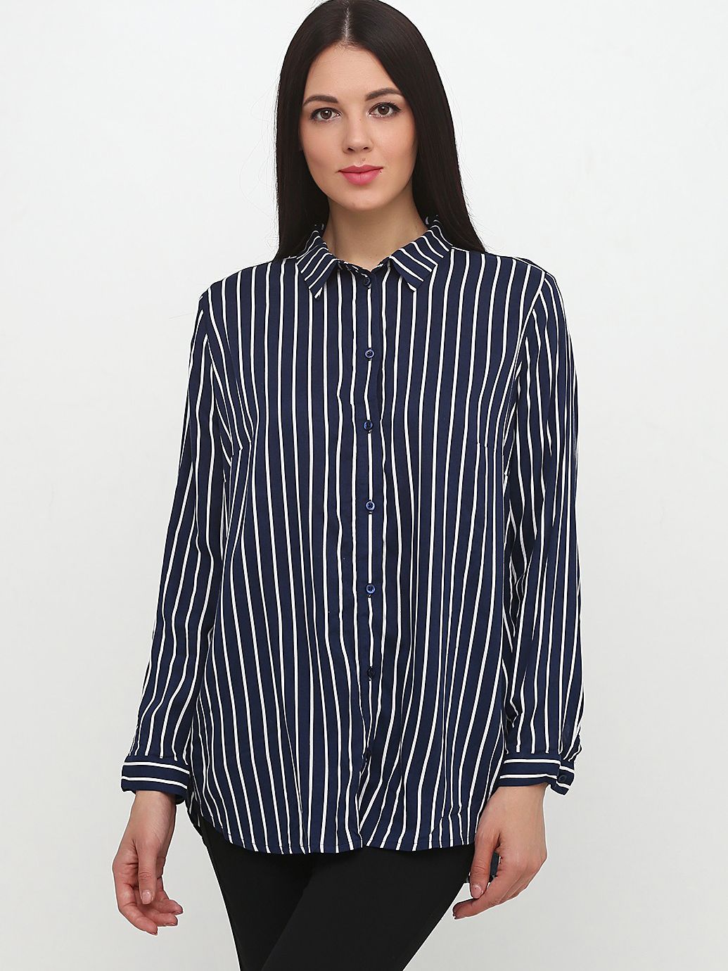 

Блузка H&M 0457412  Темно-синяя, Блузка H&M 0457412 40 Темно-синяя
