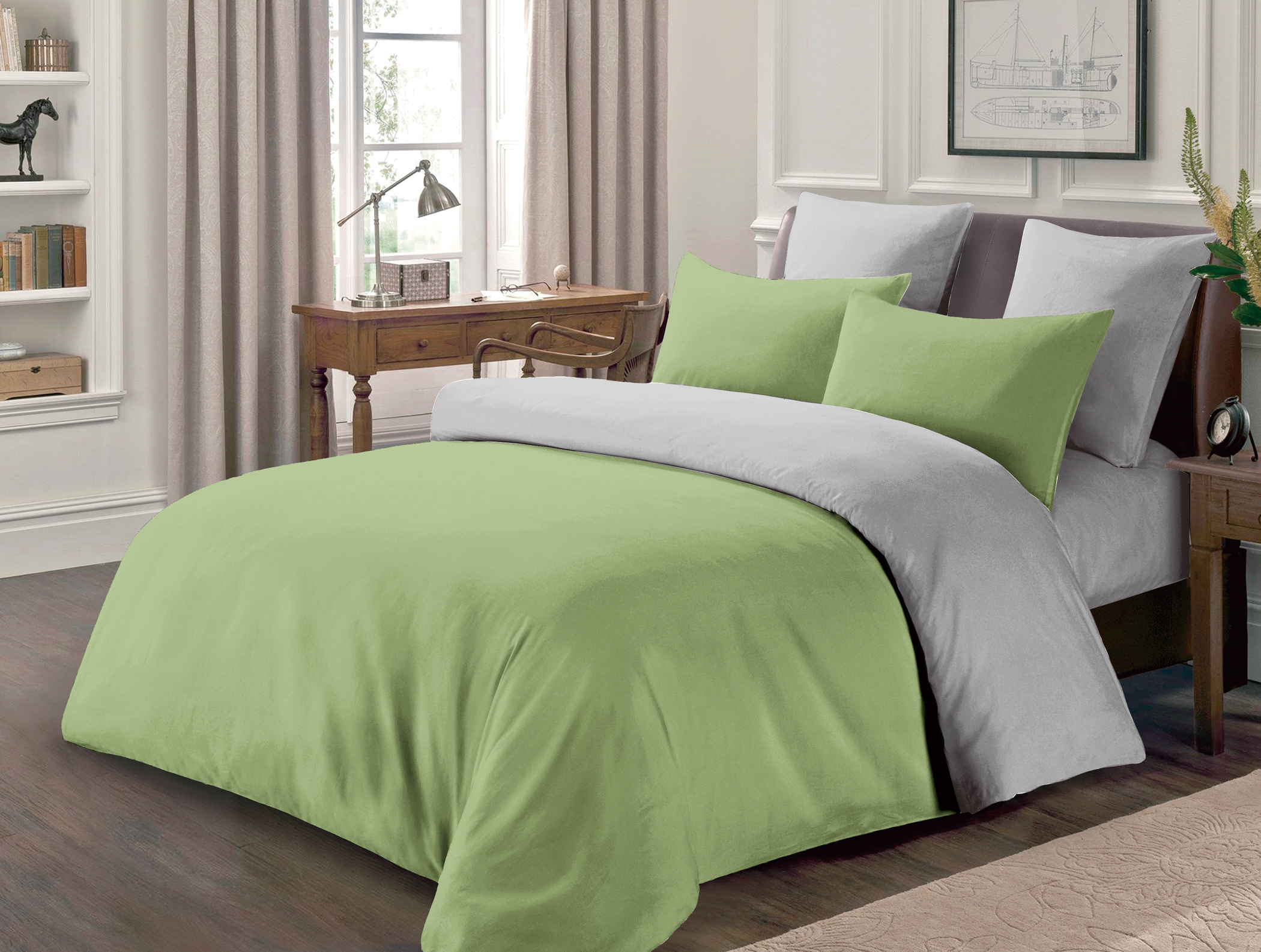 

Комплект постельного белья Love You полисатин 200х220 "Оливка Светло-Серый"