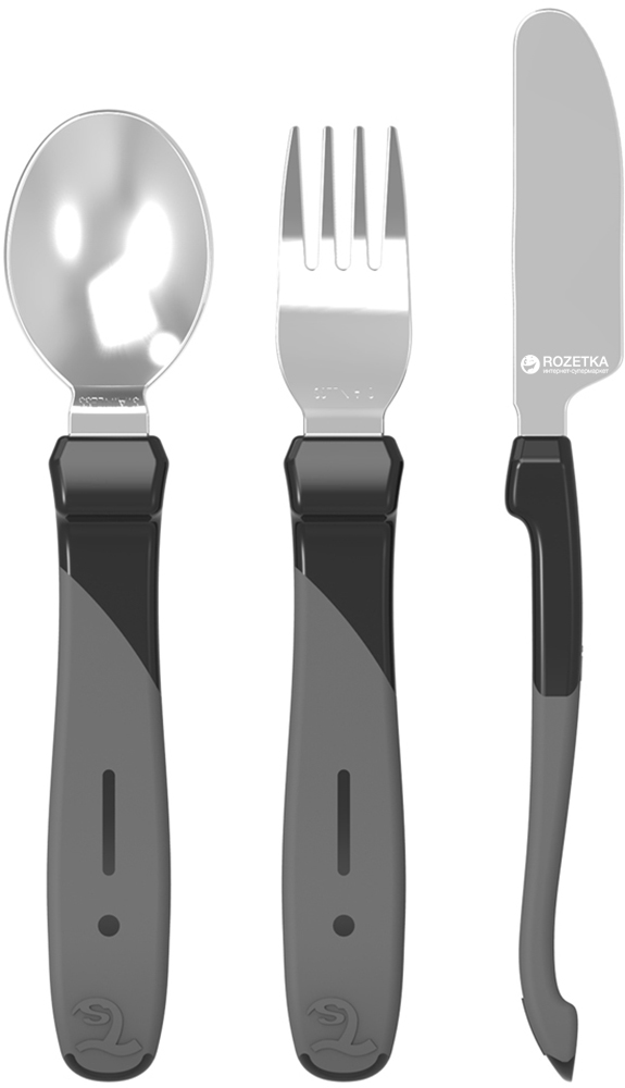 

Набор столовых приборов Twistshake 3 шт Черный (7350083122186)