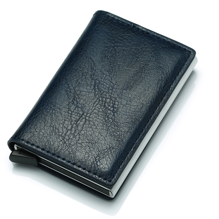 

Кошелек FG кожаный для карточек с защитой RFID 9,5 х 6 см Черный