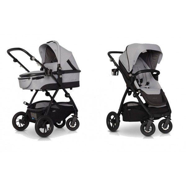 

Коляска детская универсальная EasyGo Optimo Air 2 в 1 Pearl с люлькой + дождевик, чехол на ножки и держатель для бутылки