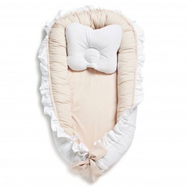 

Кокон для новорожденных Twins Dolce 9020-TD-02 с подушкой Бежевый/Белый