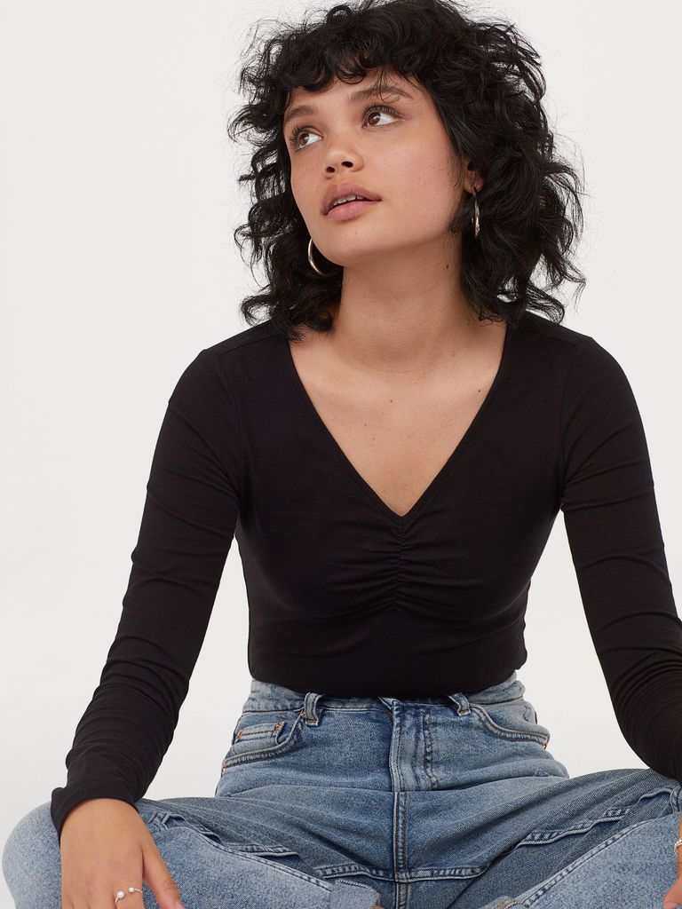 

Лонгслив H&M 060801673 M Черный