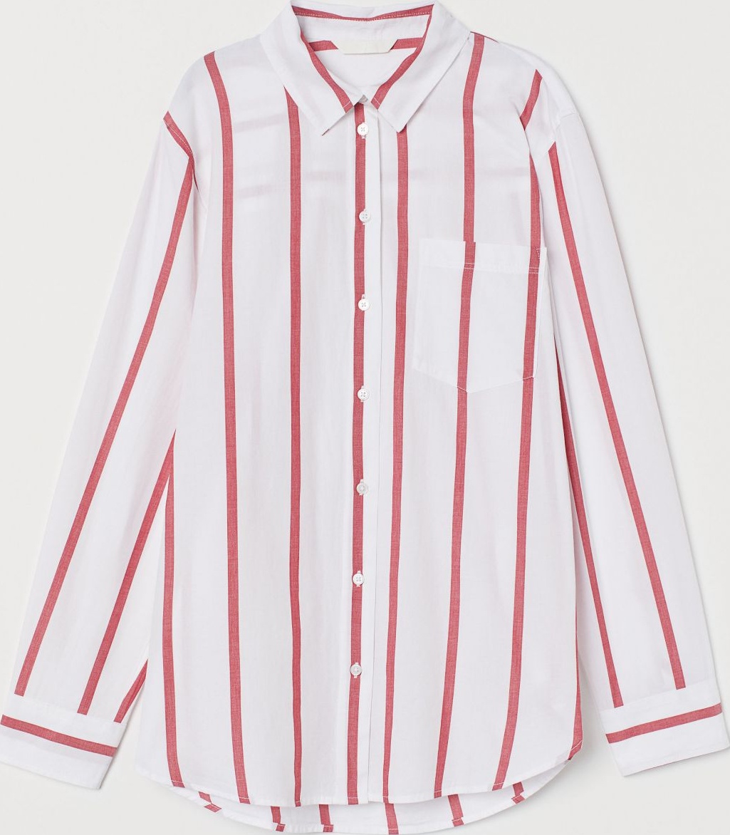 

Рубашка H&M 060842607 S Белая с красными