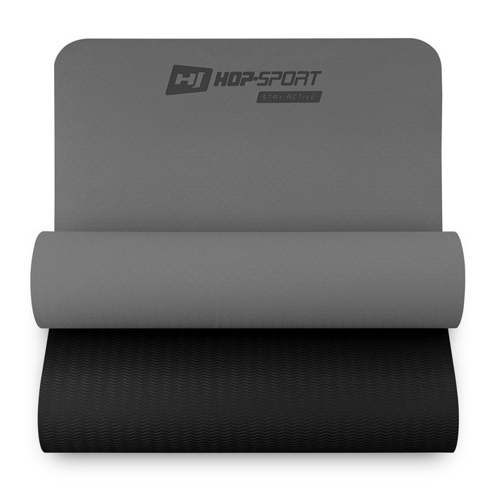 

Мат для фитнеса и йоги Hop-Sport TPE 0,6 см серый (HS-T006GM)