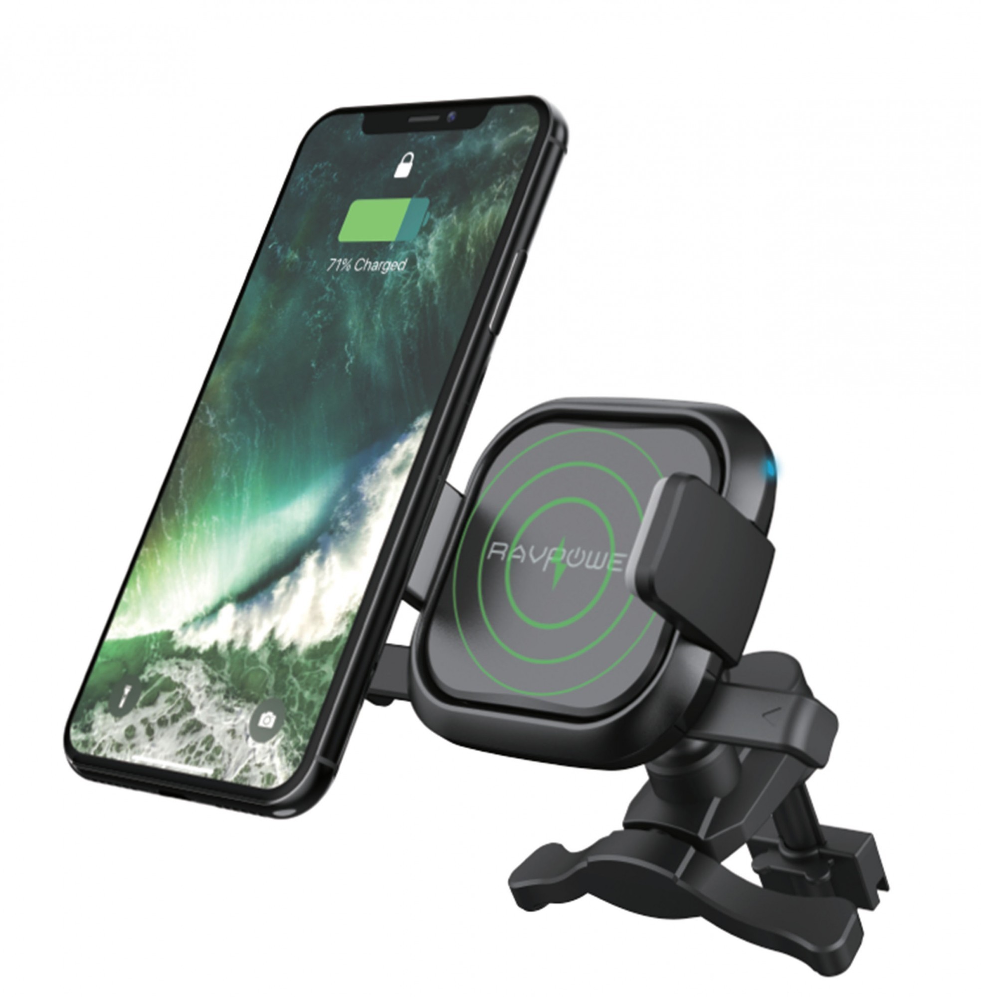 

Автодержатель для телефона RAVPower 5W Wireless Charging Car Air Vent Phone Mount (RP-SH008)