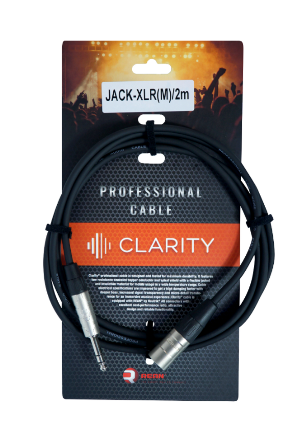 

Симметричный кабель Clarity JACK-XLR(M)/2m
