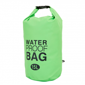 

Водонепроницаемый гермомешок с плечевым ремнем Waterproof Bag зеленый 15л TY-6878-15