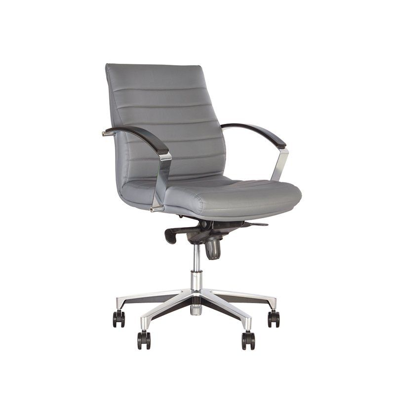 

Офисное кресло для кабинета IRIS steel LB MPD AL70 механизм Мультиблок, алюминиевая база, низкая спинка, обивка экокожа ECO 70 Новый стиль Серый