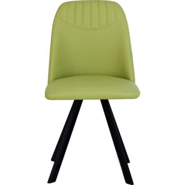 

Стул обеденный кухонный MILANA 4L black каркас - металл цвет Черный, обивка - кожзам Eco-45 цвет Светло-зеленый Новый Стиль