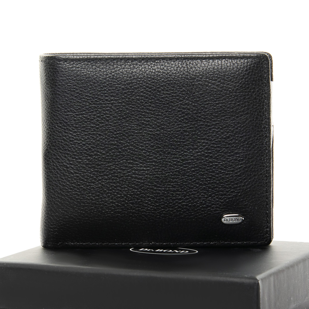 

Мужской кожаный кошелек Classic черный DR. BOND MSM-3 black