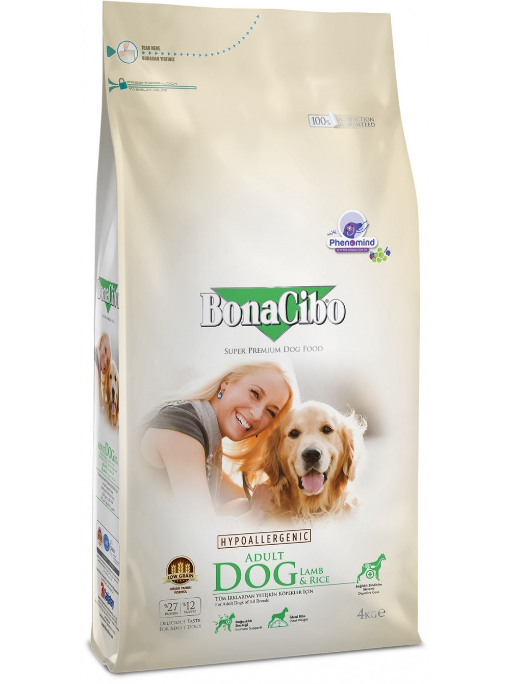 

Сухой гипоаллергенный корм для собак BonaCibo Adult Dog Lamb&Rice ягненок и рис 15 кг