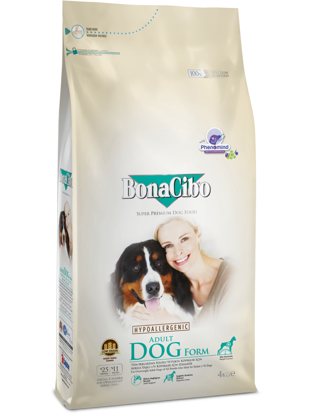 

Сухой корм для взрослых собак с лишним весом и для стареющих собак BonaCibo Adult Dog Form 4 кг