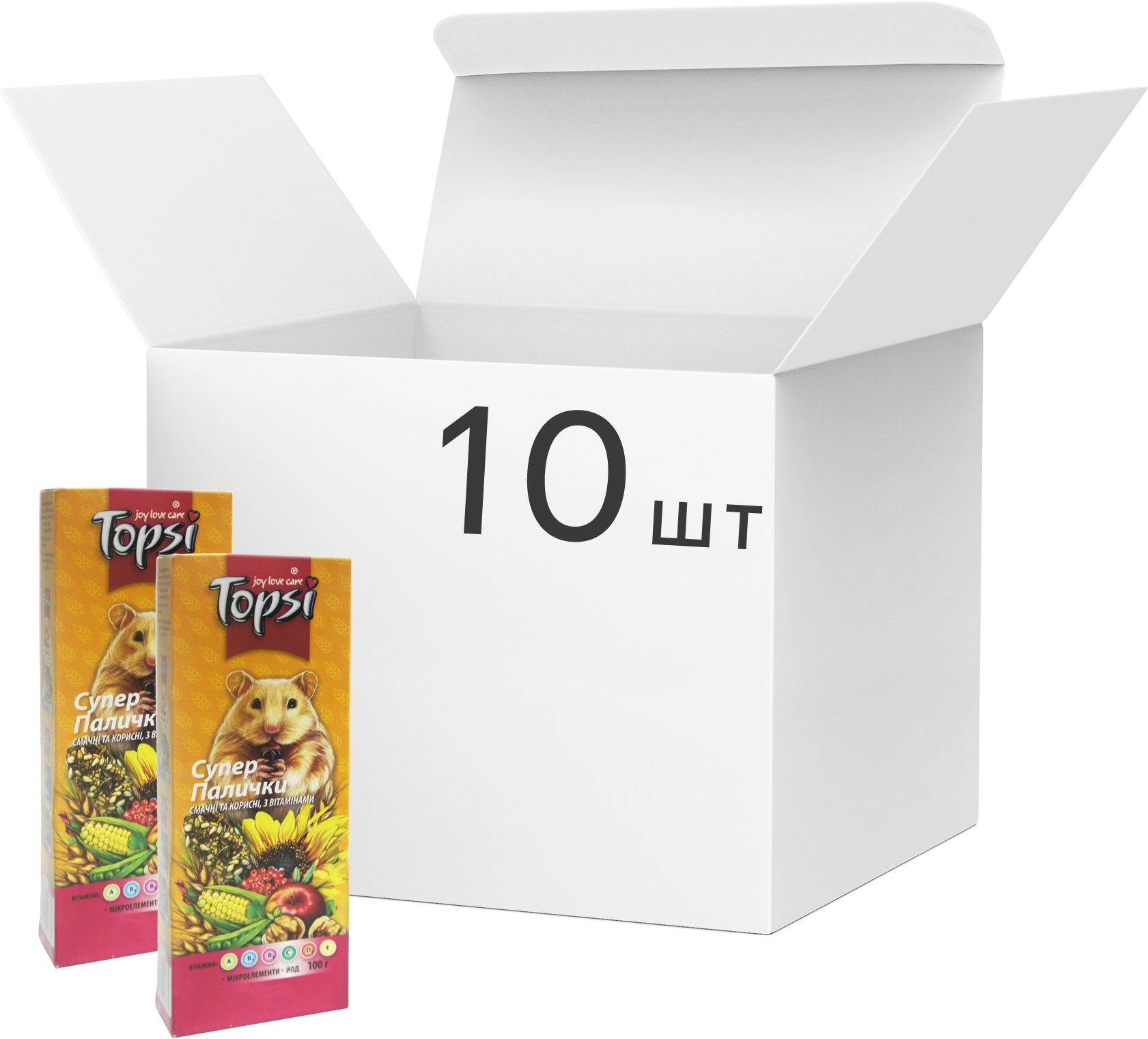 Акция на Упаковка корма для грызунов Topsi Супер палочки 100 г 10 шт (14820122203638) от Rozetka UA