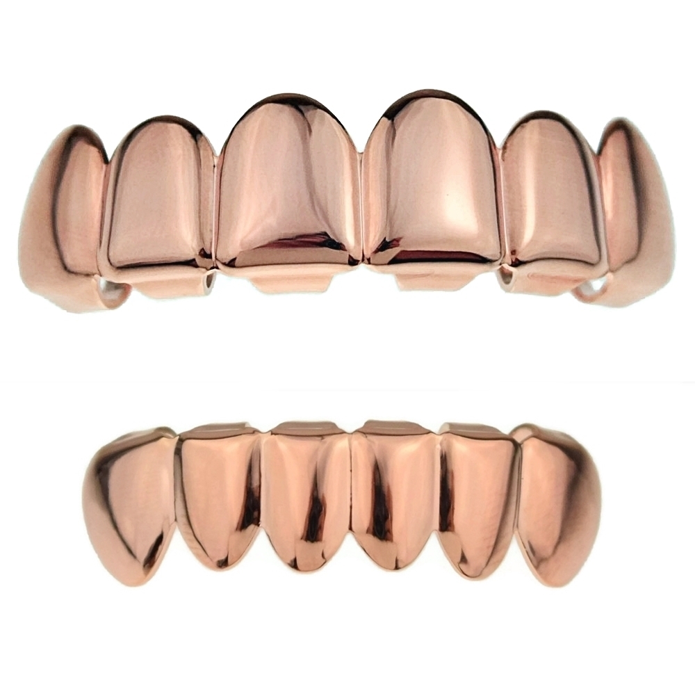 

Зубы (брекеты,грилзы) розовое золото нержавеющая сталь Grillz