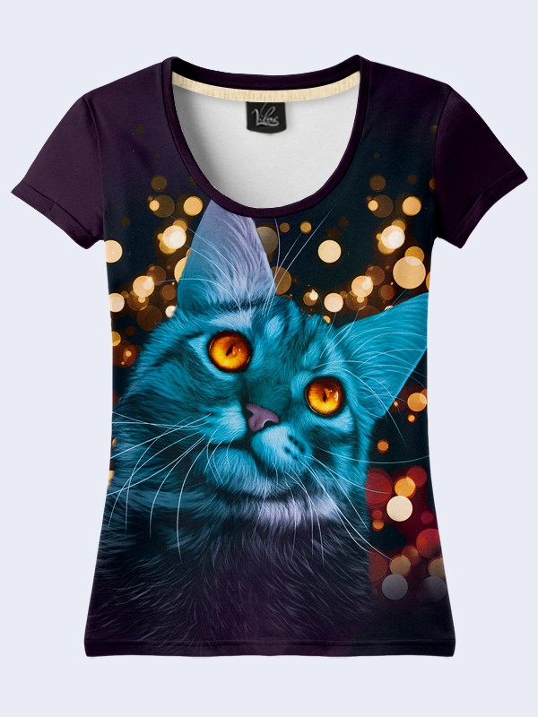

Женская футболка Fantastic cat (2439) Vilno XS (42) Разноцветный 000055111
