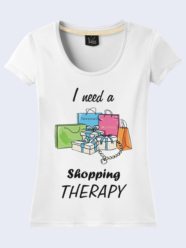 

Женская футболка I need a shopping therapy (2242) Vilno L (48) Разноцветный 000053407