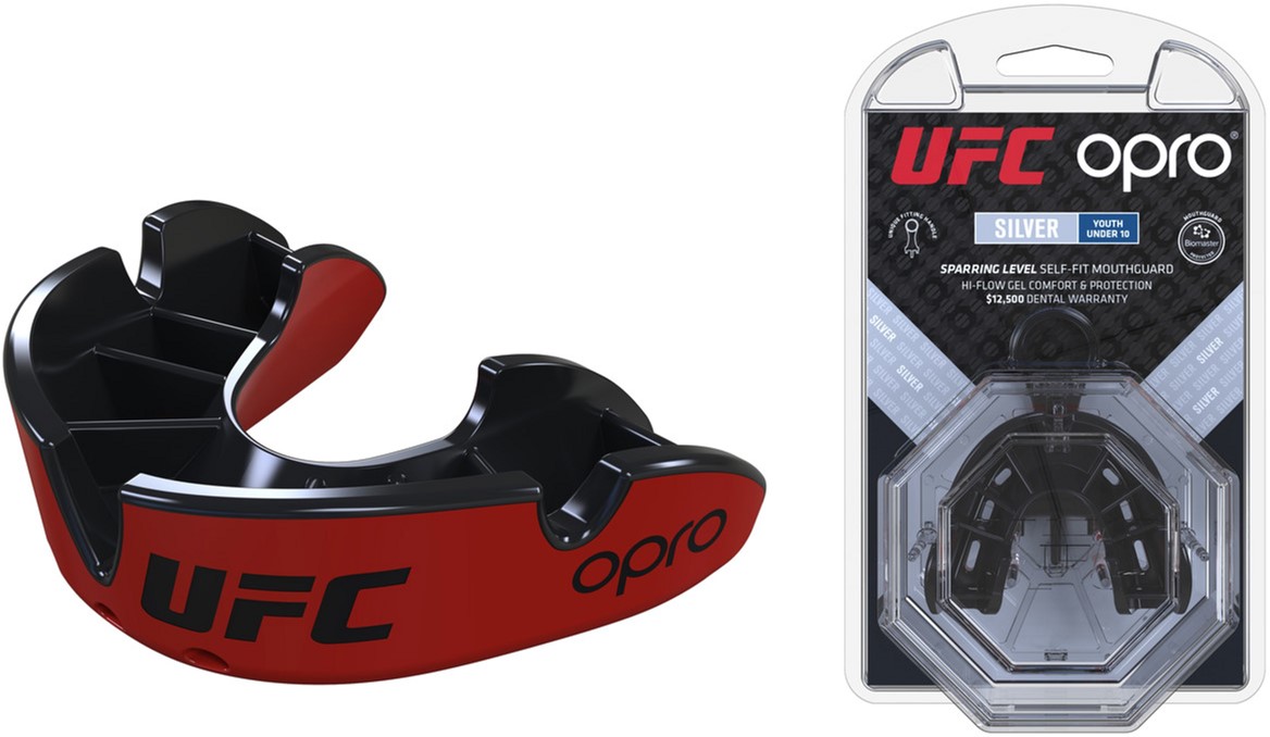 

Капа OPRO Junior Silver UFC Hologram Red/Black (002265001)