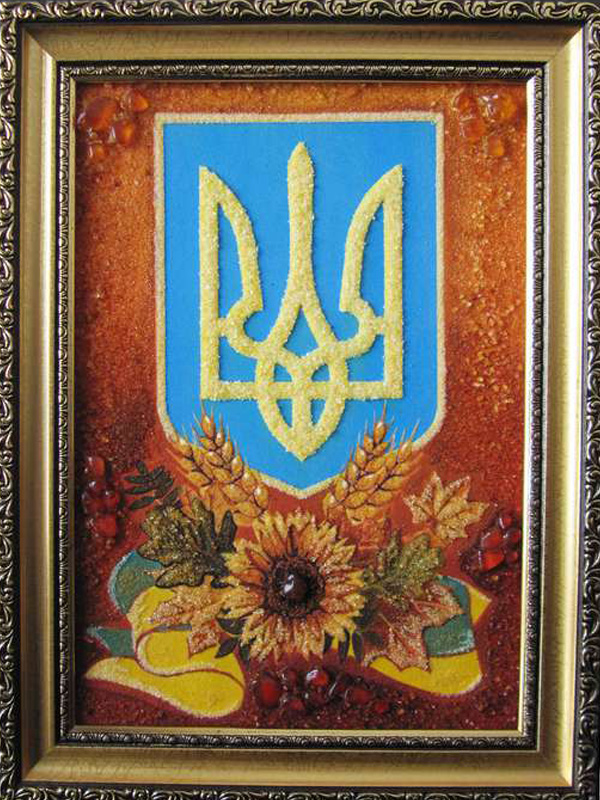 

Картина из янтаря 30 * 50 см Герб jan0005