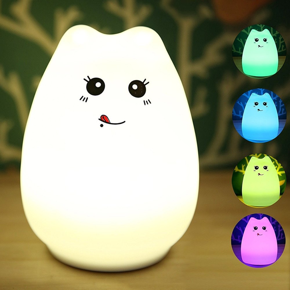 

Детский ночник 3DTOYSLAMP Веселый котенок 7 цветов свечения на аккумуляторе