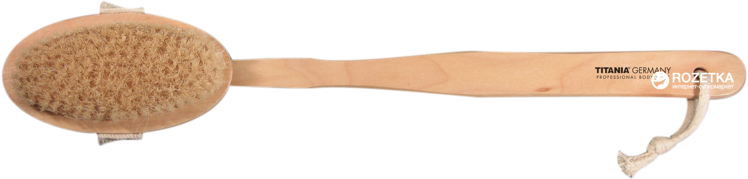 Акція на Щетка для сухого массажа тела Titania с натуральным ворсом и деревянной ручкой (2830) від Rozetka UA