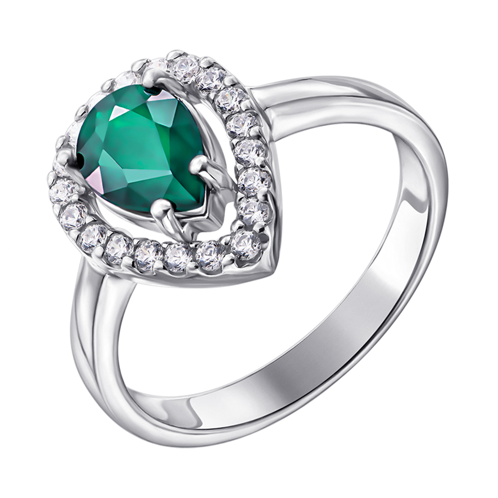 

Серебряное кольцо с агатом и фианитами 000137297 16 размера