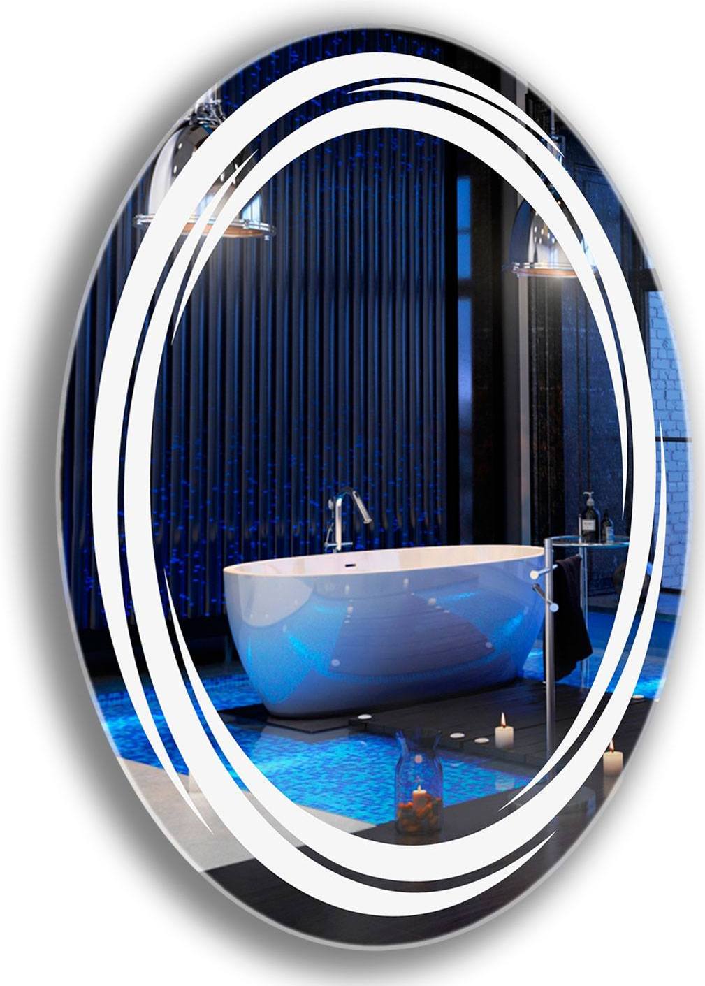 Зеркало в ванную с LED-подсветкой StudioGlass 6-42 60х60 см – низкие .