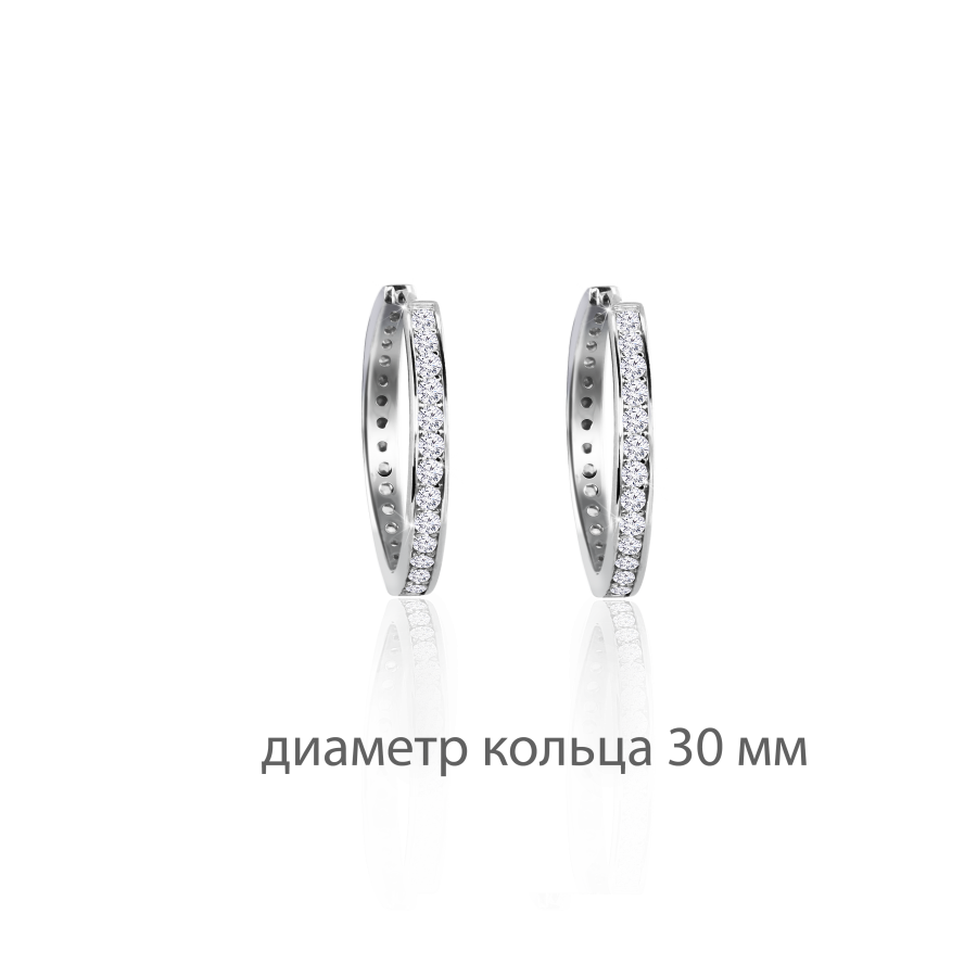 

Серьги Qzsilver (902-01061) Серебро Белый Фианит белый