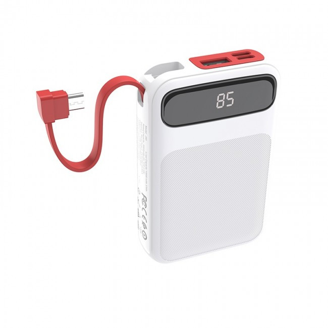 

Power Bank Hoco J40 Powerful 10000mAh (с кабелем MicroUSB) White
