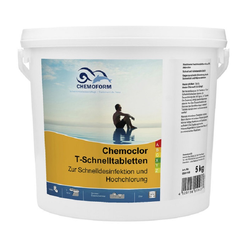

Хлор шокового действия Chemoform Chemochlor-T-Schnelltabletten 5кг (табл. 20 г)