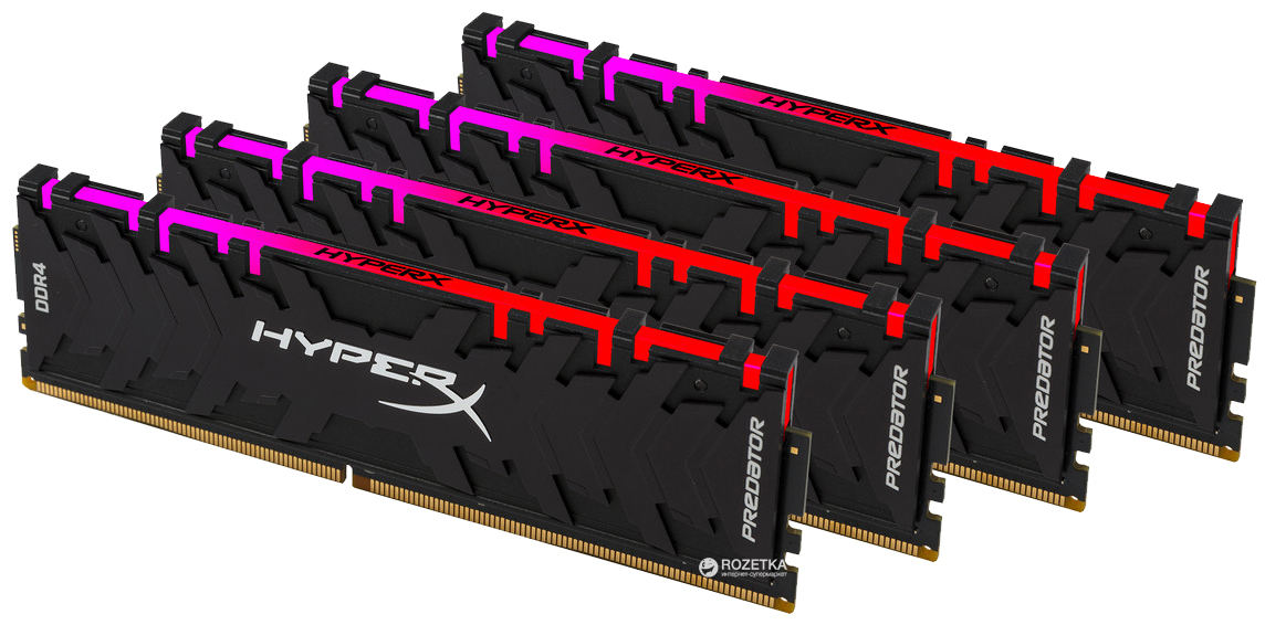 

Оперативная память HyperX DDR4-3200 32768MB PC4-25600 (Kit of 4x8192) Predator RGB (HX432C16PB3AK4/32)