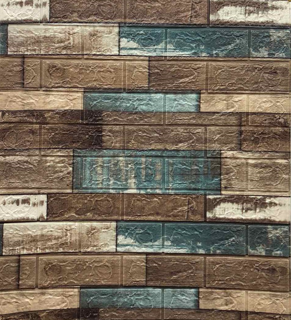 

Самоклеящаяся 3D панель обои Комплект 10шт. Sticker Wall 700x770x5мм. Шумоизоляционные Гипоалергенные Сертифицированные Синее дерево